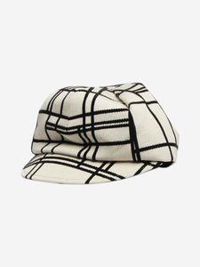 Eugenia Kim Eugenia Kim Ivory and black windowpane newsboy cap - size