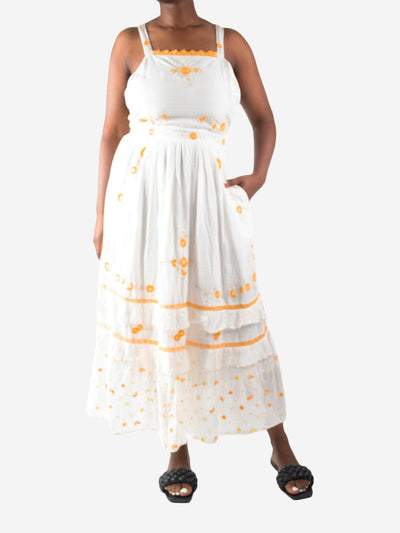 White floral embroidered midi dress - size US 8 Dresses Love Shack Fancy 