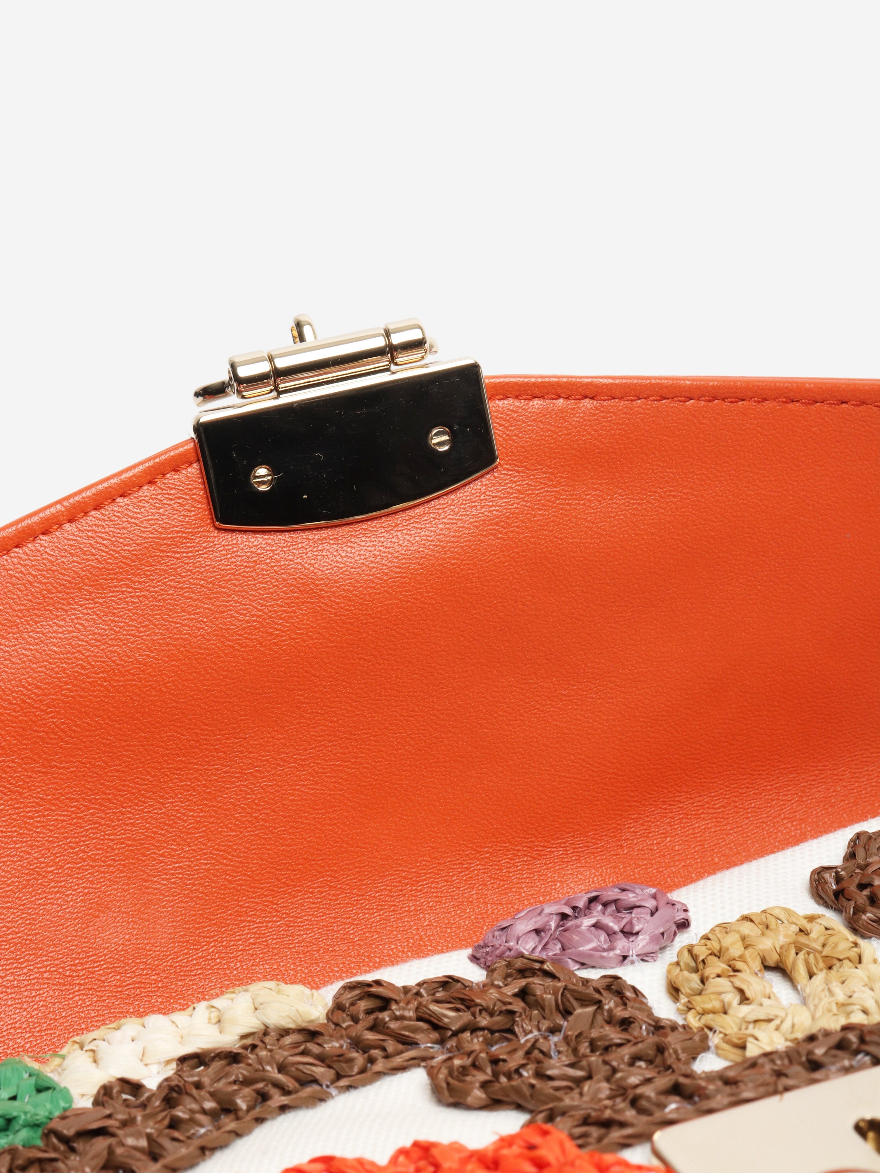 Orange embroidered bamboo-handle bag Cross-body bags Miu Miu 