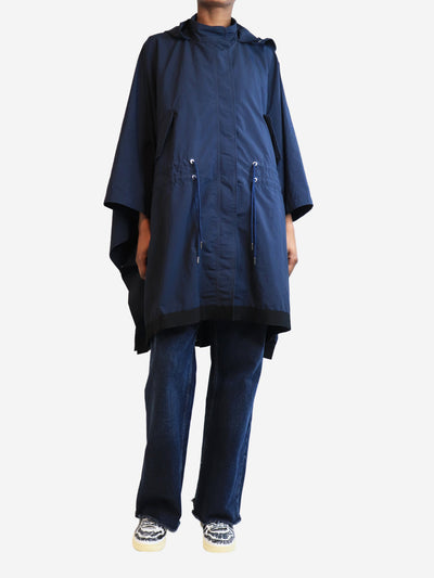 Navy blue hooded cape - size UK 6 Coats & Jackets Moncler 