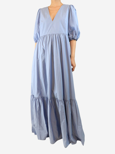 Baby blue cotton tiered maxi dress - size L Dresses Emporio Sirenuse 