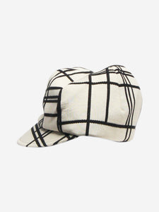 Eugenia Kim Eugenia Kim Ivory and black windowpane newsboy cap - size