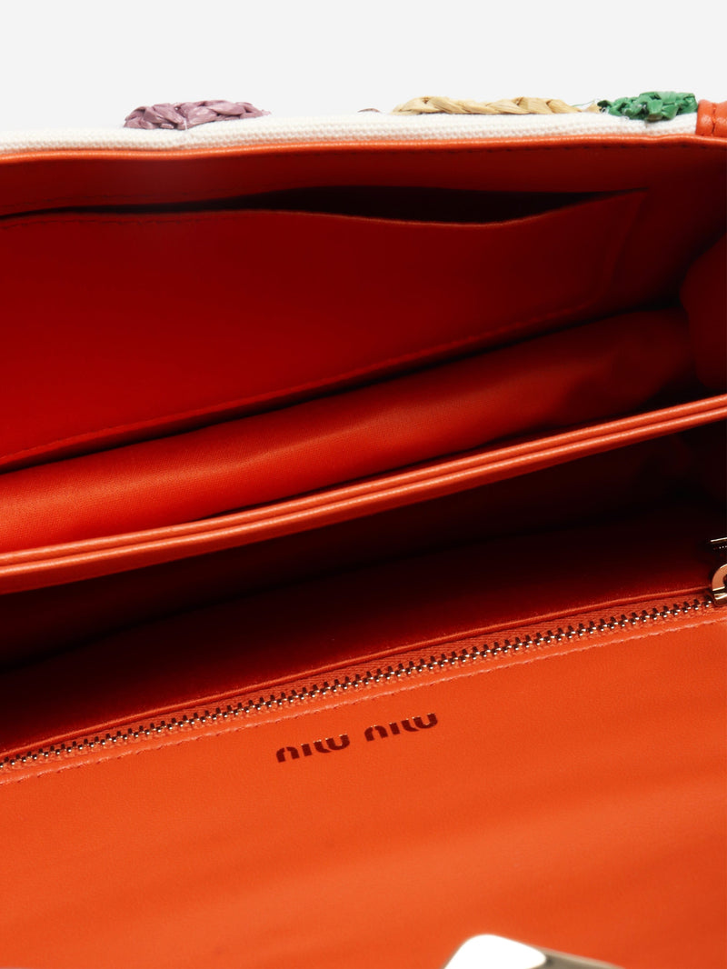 Orange embroidered bamboo-handle bag Cross-body bags Miu Miu 