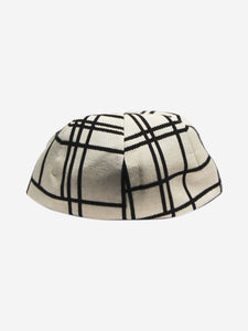 Eugenia Kim Eugenia Kim Ivory and black windowpane newsboy cap - size