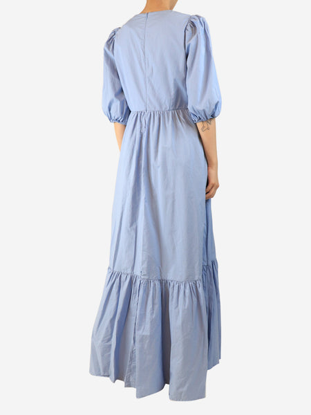 Baby blue cotton tiered maxi dress - size L alternate image