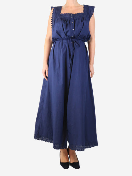 Navy sleeveless button-down maxi dress - size XXL product image