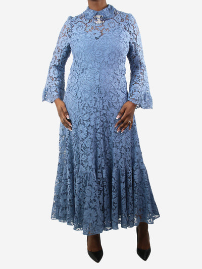 Blue bejewlled lace dress - size Dresses Valentino