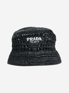 Prada Black crochet bucket hat