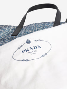 Prada Blue nylon printed tote bag