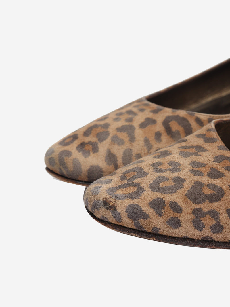 Brown leopard print flats - size EU 40 Flat Shoes Manolo Blahnik 