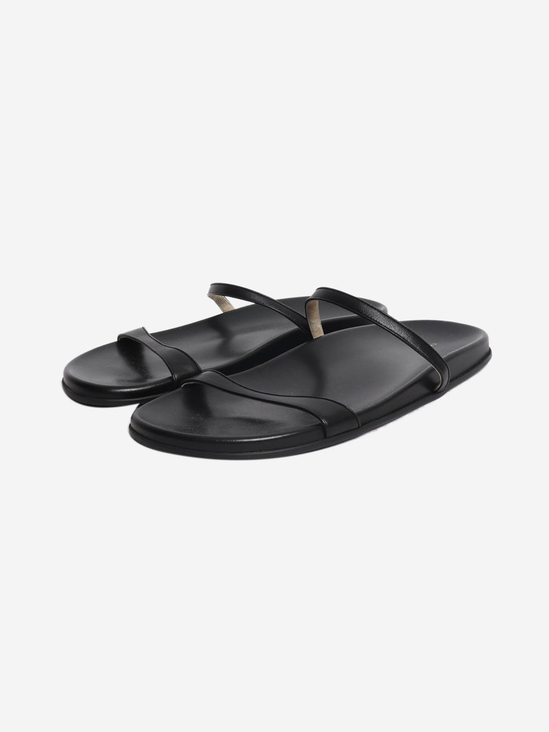 Black leather sandals - size EU 40 Flat Sandals The Row 