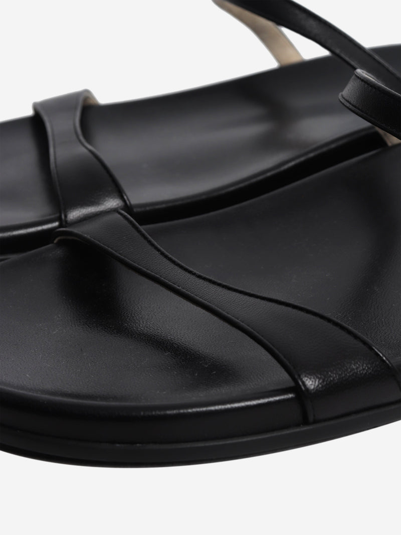 Black leather sandals - size EU 40 Flat Sandals The Row 