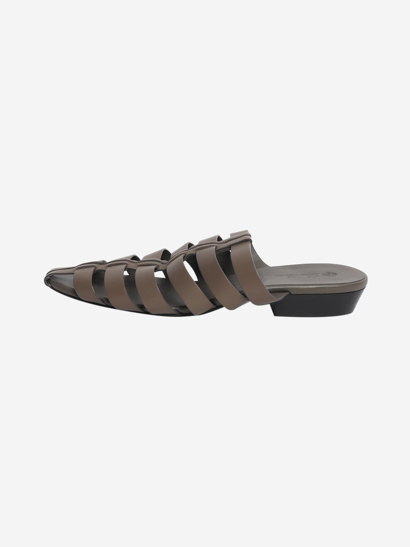 Brown Kaede leather mules - size EU 37