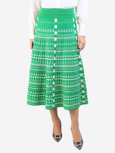 Green and white knit midi skirt - size L Skirts Molli 