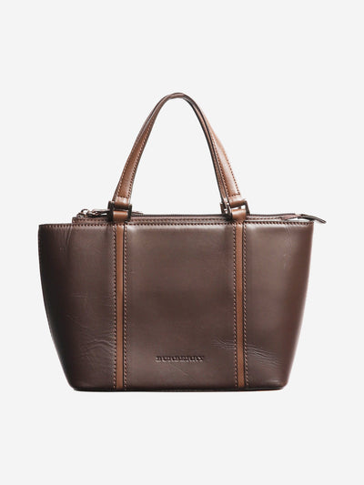 Brown mini leather top handle bag Top Handle Bags Burberry 