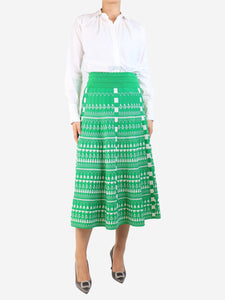Molli Green and white knit midi skirt - size L