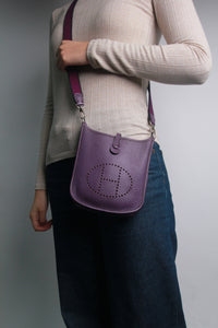 Hermes Purple 2012 mini Evelyne TPM bag