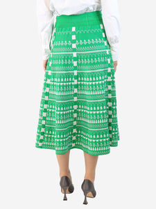 Molli Green and white knit midi skirt - size L