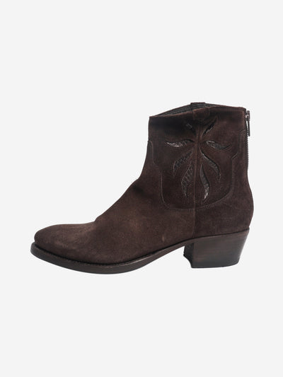 Dark chocolate western ankle boots - size EU 37.5 Boots Pantanetti 