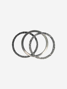 Chanel Gunmetal grey bangles (Set of 3)