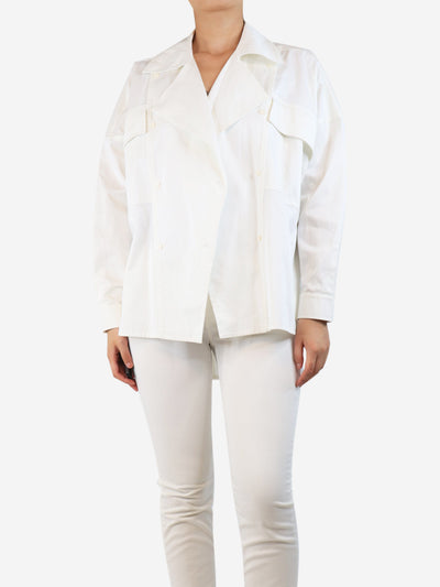White cotton oversized jacket - size UK 4 Coats & Jackets Piece of White 
