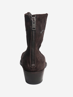 Dark chocolate western ankle boots - size EU 37.5 Boots Pantanetti 