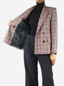 Isabel Marant Grey plaid double breasted blazer