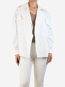 Piece of White White cotton oversized jacket - size UK 4