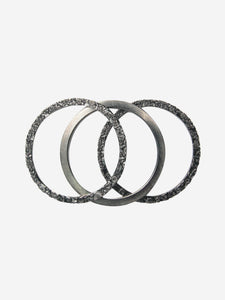 Chanel Gunmetal grey bangles (Set of 3)