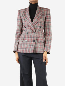 Isabel Marant Grey plaid double breasted blazer