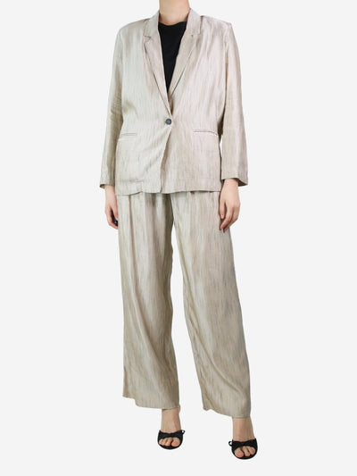 Cream striped blazer and wide-leg trousers set - size Sets Forte Forte 