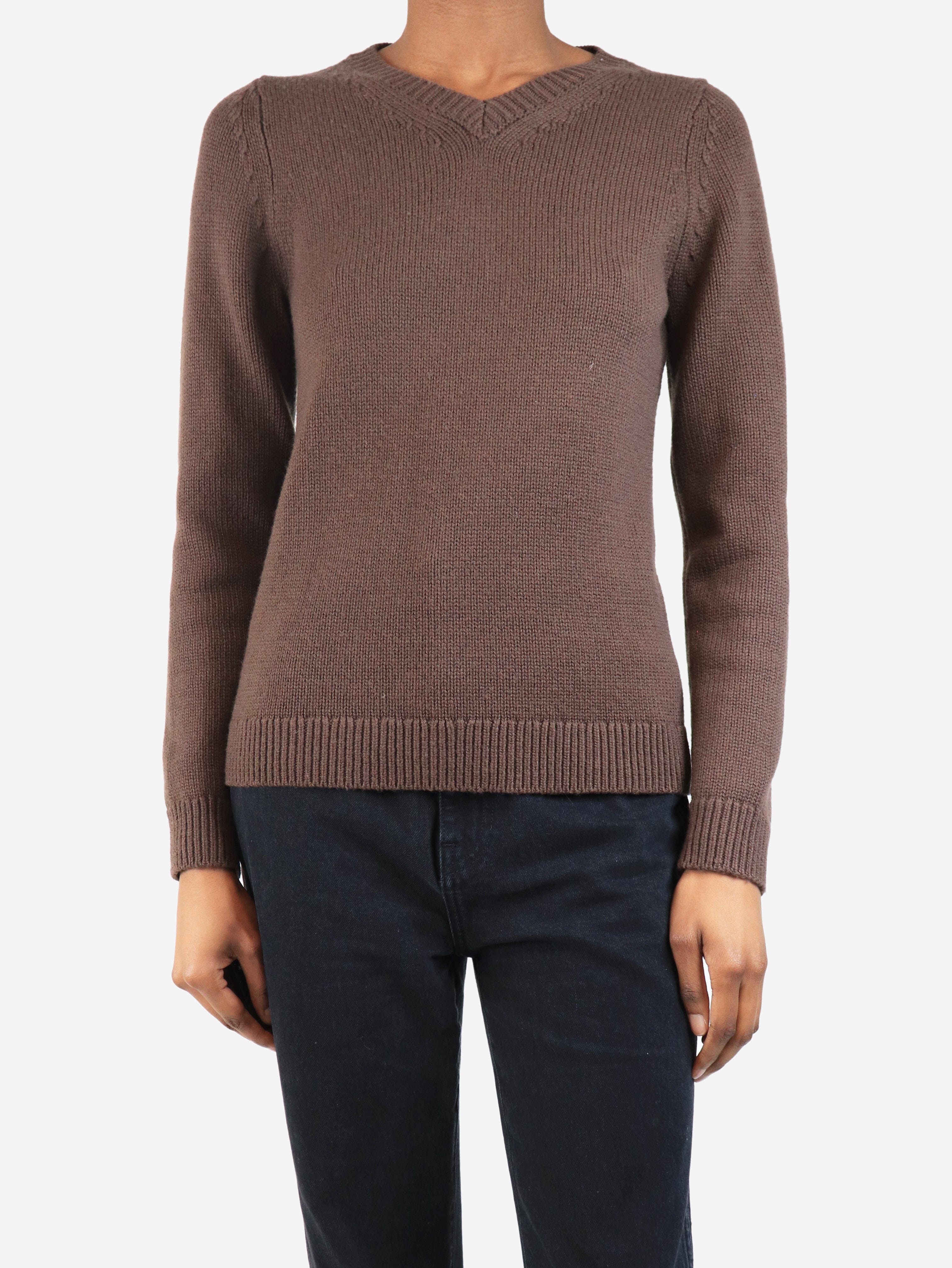 Brown v-neck sweater - size XS Knitwear Emilia Wickstead 