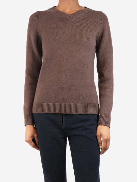 Brown v-neck sweater - size XS product image
