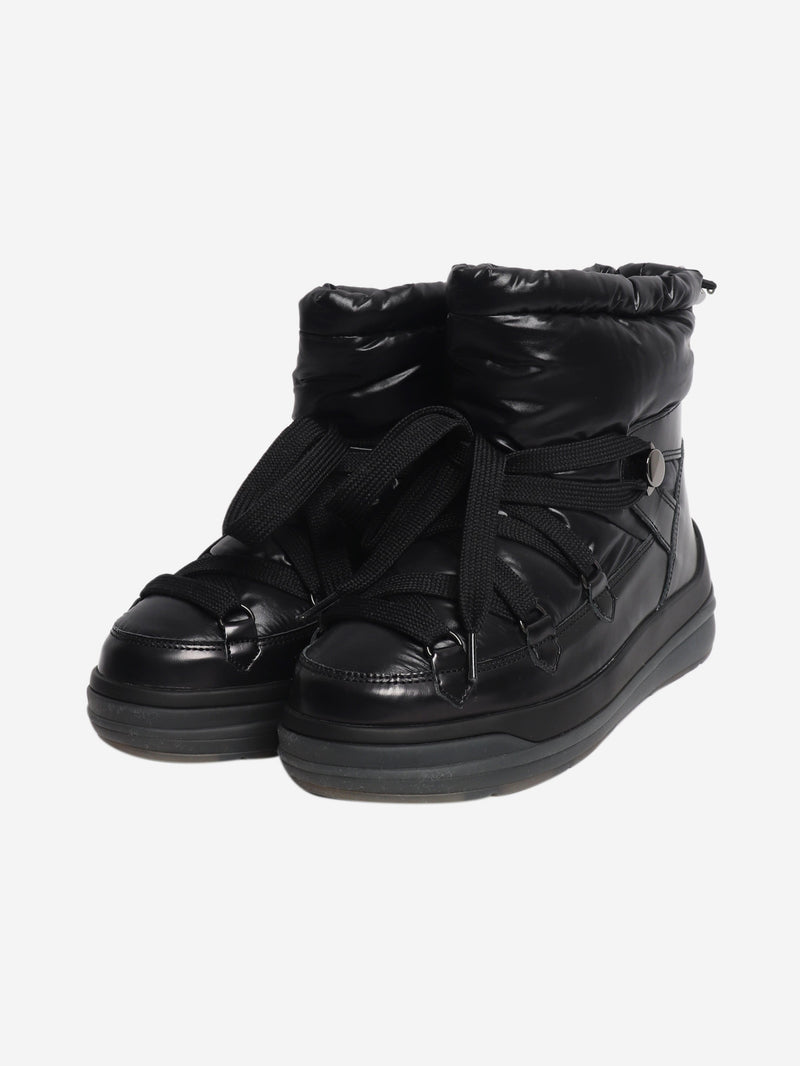 Black puffer snow boots - size EU 38 (UK 5) Boots Moncler 