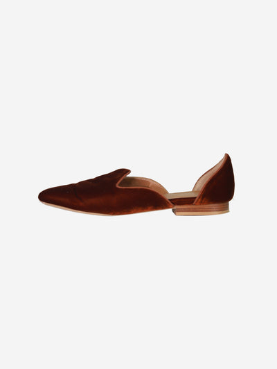 Rust orange velvet flat shoes - size EU 39 (UK 6) Flat Shoes Le Monde Beryl 