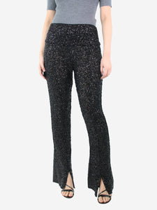 Norma Kamali Black sequin and beaded trousers - size M