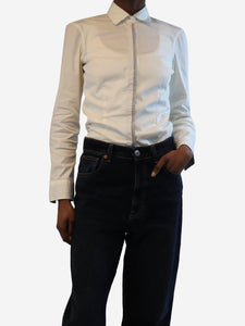 Brunello Cucinelli Off-white long-sleeved shirt - size UK 6
