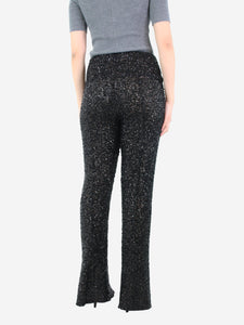 Norma Kamali Black sequin and beaded trousers - size M