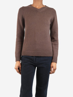 Brown v-neck sweater - size XS Knitwear Emilia Wickstead 