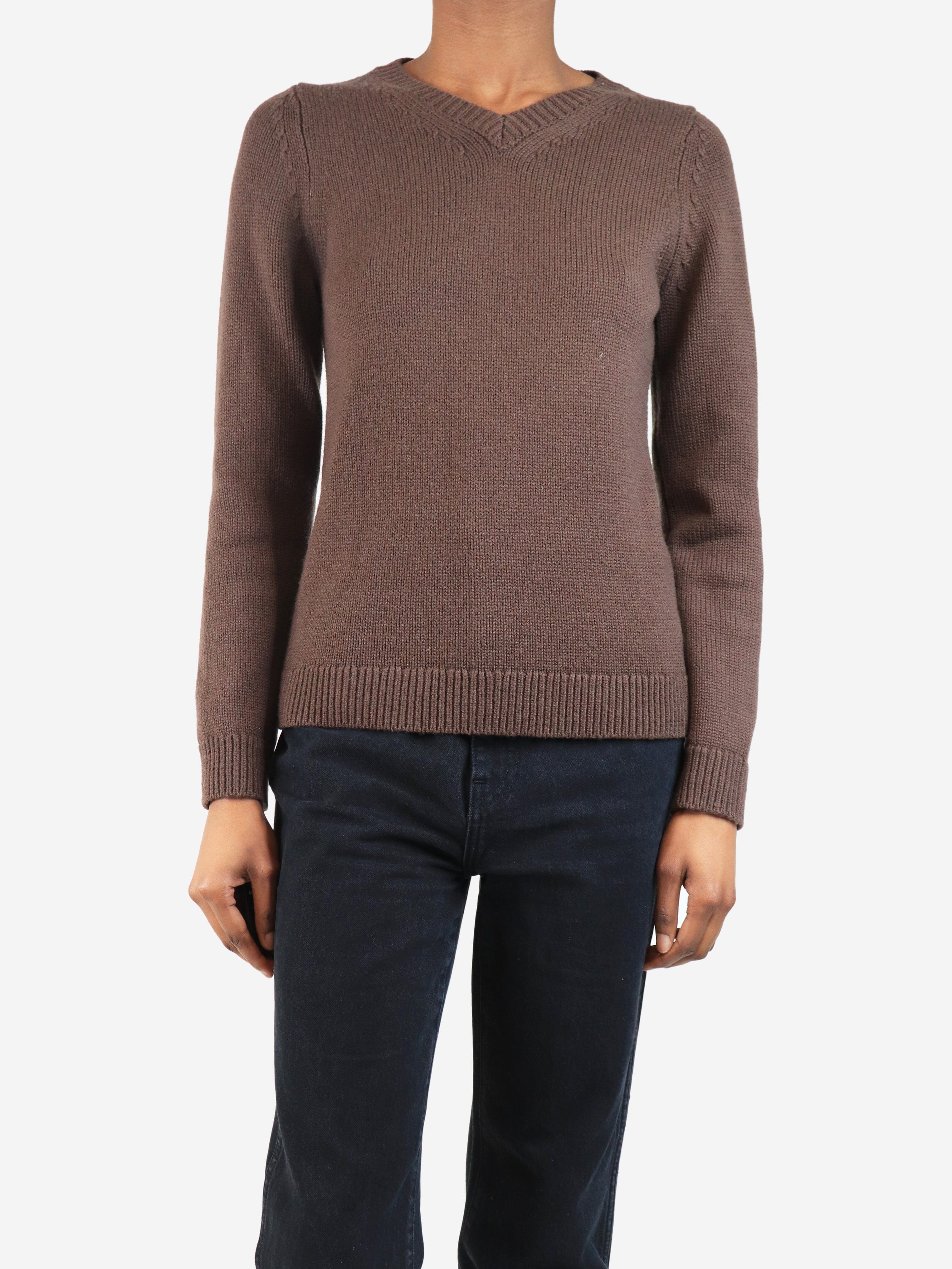 Brown v-neck sweater - size XS Knitwear Emilia Wickstead 