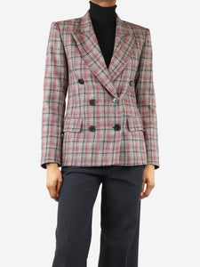 Isabel Marant Grey plaid double breasted blazer