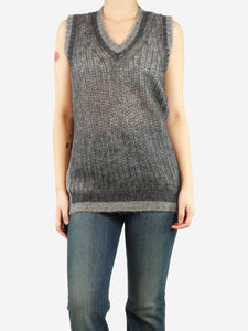 Prada Grey mohair knit vest - size UK 10