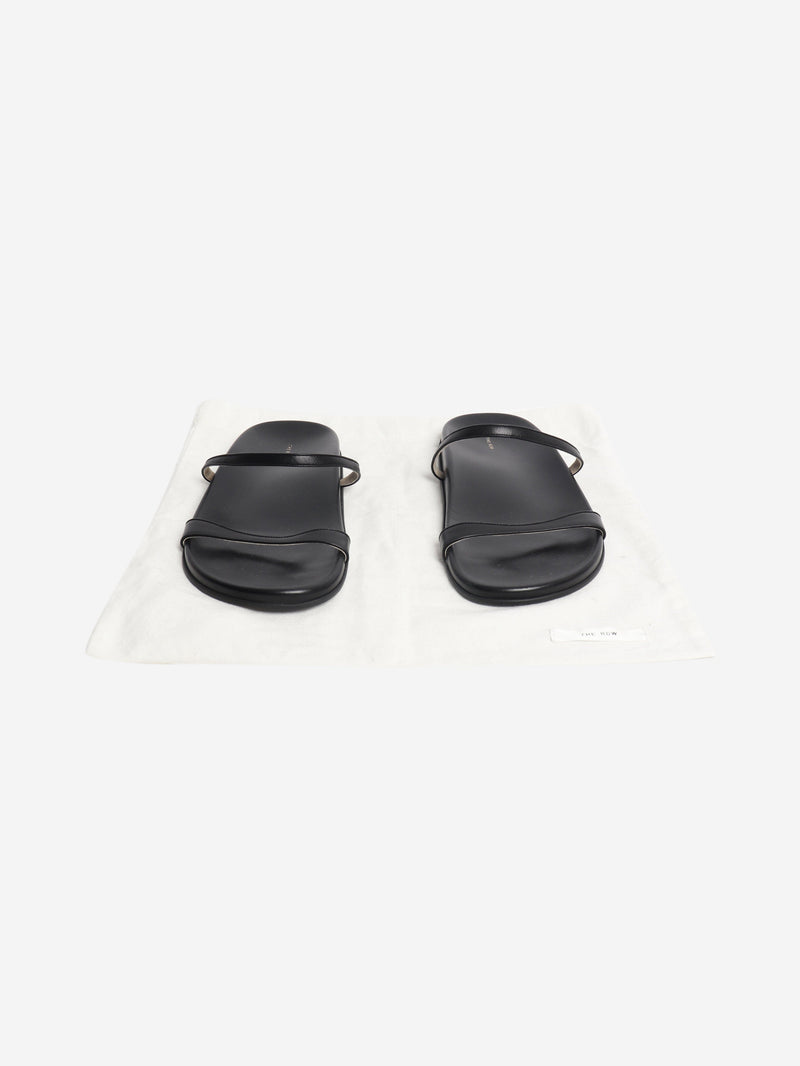 Black leather sandals - size EU 40 Flat Sandals The Row 