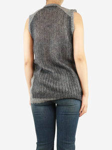 Prada Grey mohair knit vest - size UK 10