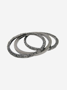 Chanel Gunmetal grey bangles (Set of 3)