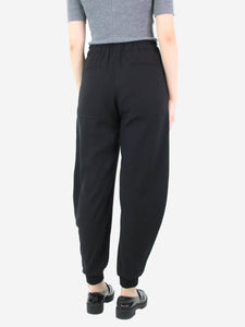 Chloe Black elasticated waist cuffed trousers - size UK 10