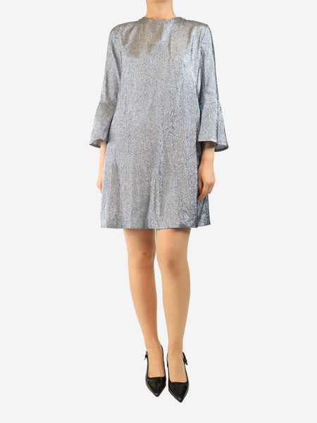 Blue lurex dress - size UK 10 product image