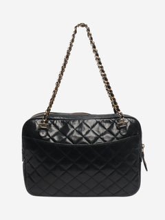 Black vintage 1989 lambskin quilted top handle bag Top Handle Bags Chanel 
