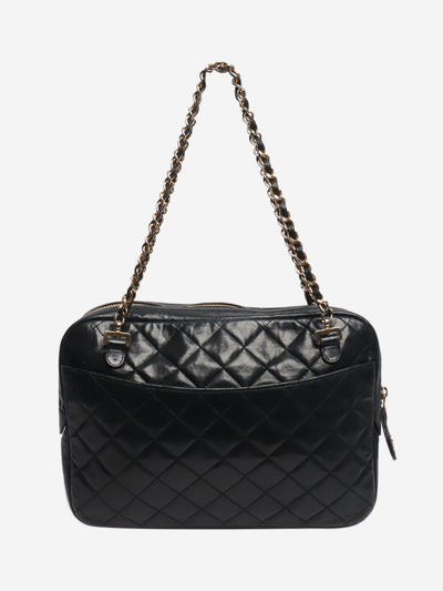 Black vintage 1989 lambskin quilted top handle bag Top Handle Bags Chanel 