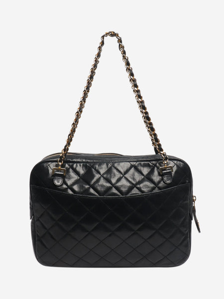 Black vintage 1989 lambskin quilted top handle bag product image